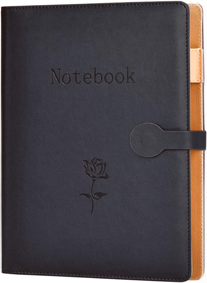 SnelShoppen - A5 Notebook Ringband Notitieboek 200 Pagina's Geschikt voor Werk, Notities, Kantoor, School, Thuis - Met Penhouder en Kleine Pockets - V