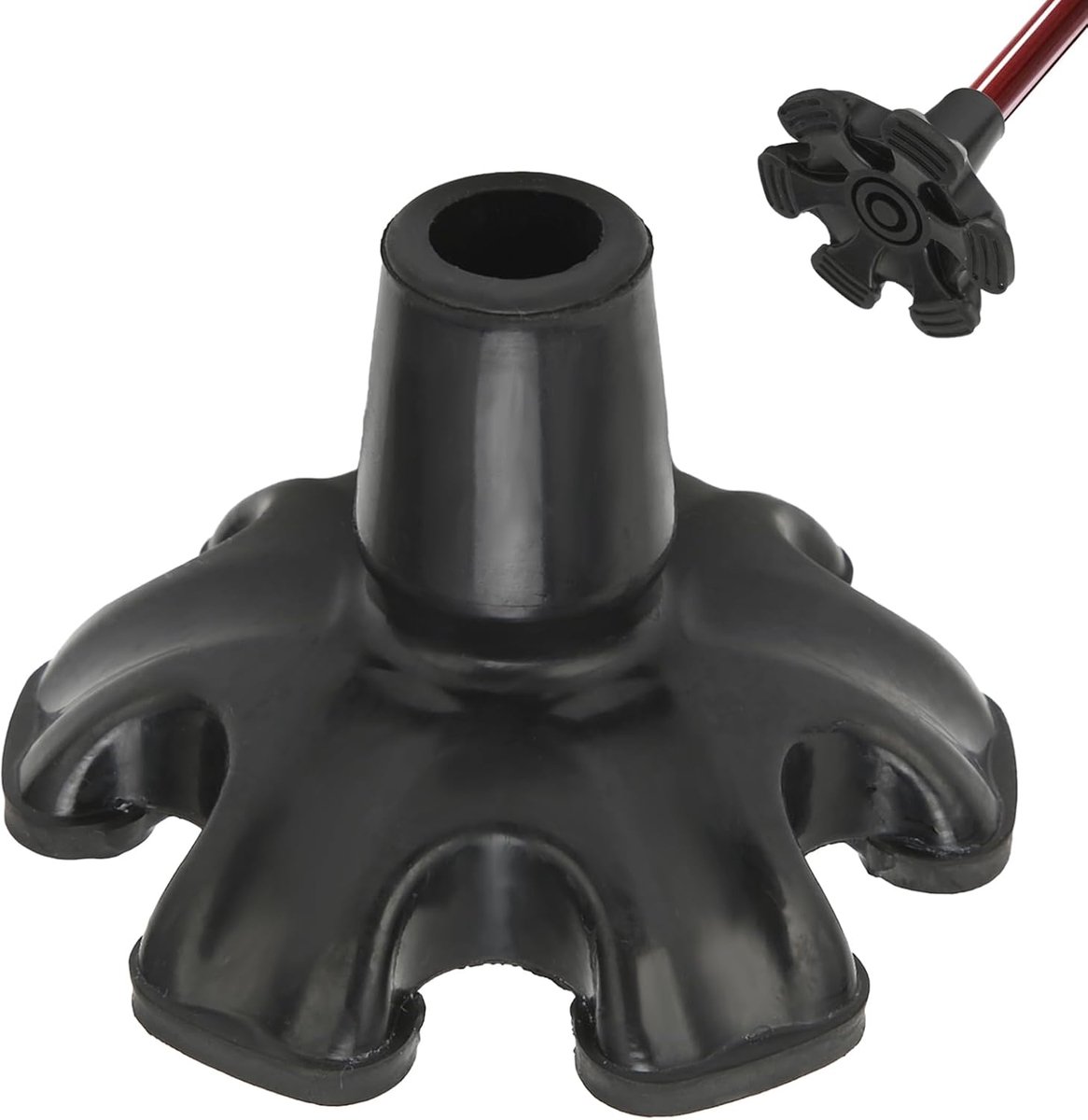 SnelShoppen - Cane Tips 19mm - Crutch Tips met 6 Pillar Design - Antislip Rubber Vervangingen voor Loopstokken en Opvouwbare Wandelstokken