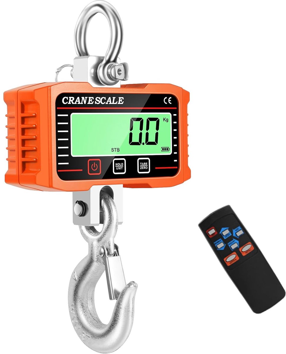 SnelShoppen - Ice Crane Scale - Elektronische Hangweegschaal tot 2000 kg - Industiële Weegschaal met Nauwkeurige Sensor - Mini LCD Display - Draagbare