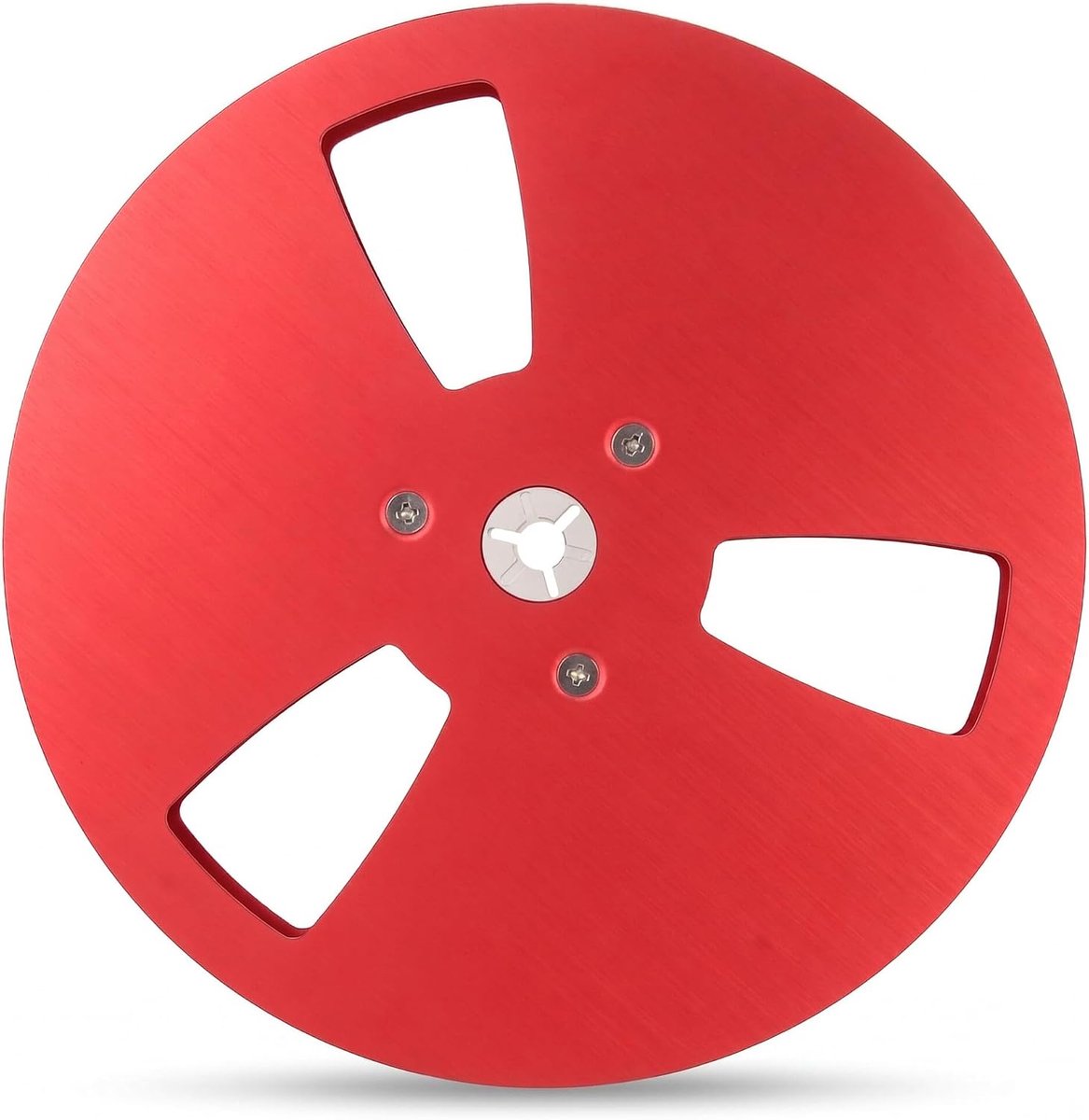 SnelShoppen - 1/4 Inch 7 Inch Lege Band Reel, Universele Open Reel Tape voor Opname, Aluminium Take-up Reel, Rood, Voor Muziek en Geluidsopnames