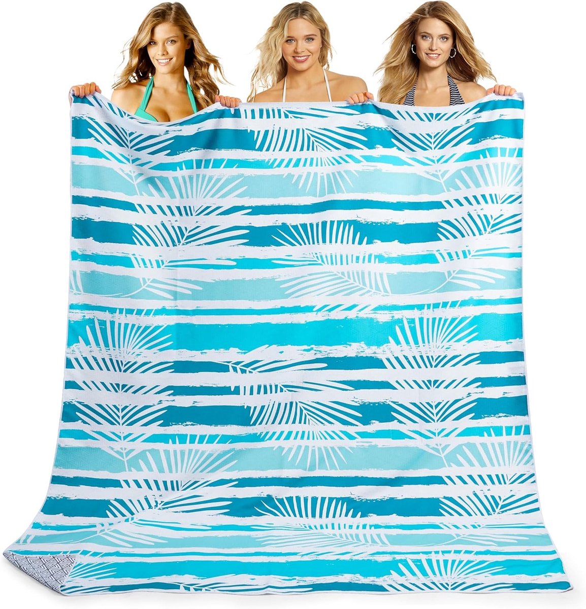SnelShoppen - XXL Strandhanddoek 200x145cm Sneldrogend Microvezel Zandvrij Badhanddoek voor Dames met Kleurrijk Patroon - Perfect voor Vakantie, Campi