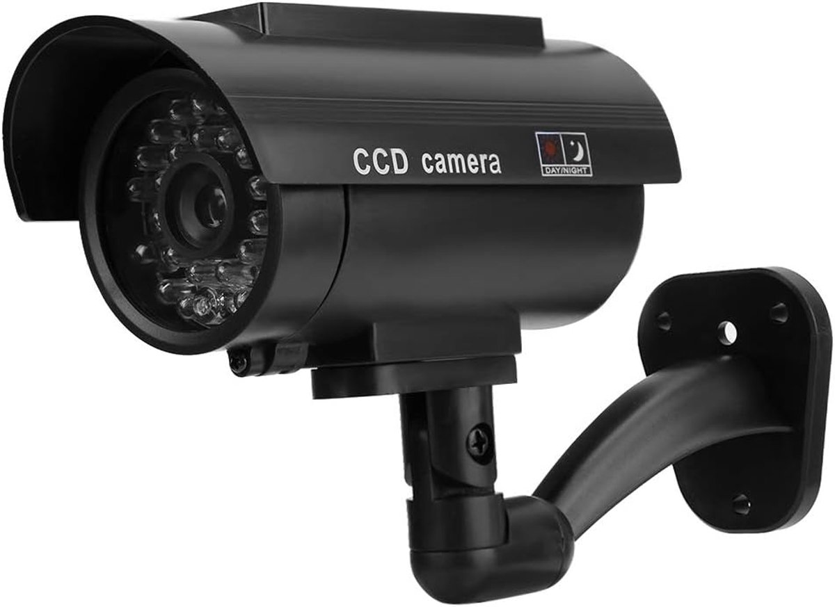 SnelShoppen - Waterproof Solar Simulatie Camera, Imitatie Dummy Veiligheidscamera met Flitsende LED Lichten voor Betrouwbare Beveiliging Thuis, Buiten