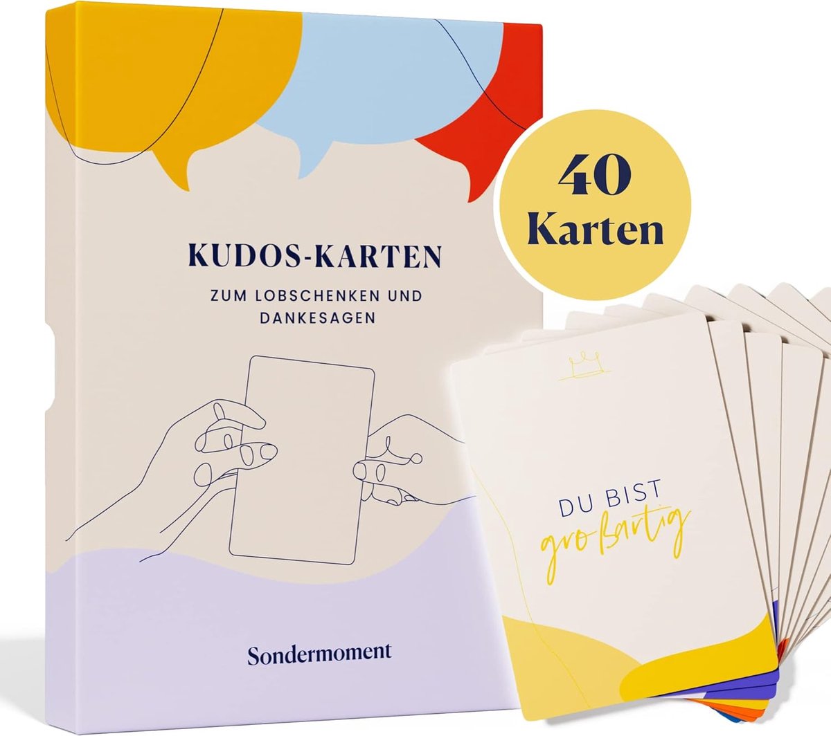 SnelShoppen - 40 Thank You Kaarten en Groetkaarten, Kudos Kaarten voor Collega's, Persoonlijke Bedankjes, Afscheidscadeau, Vijf Kleurrijke Ontwerpen