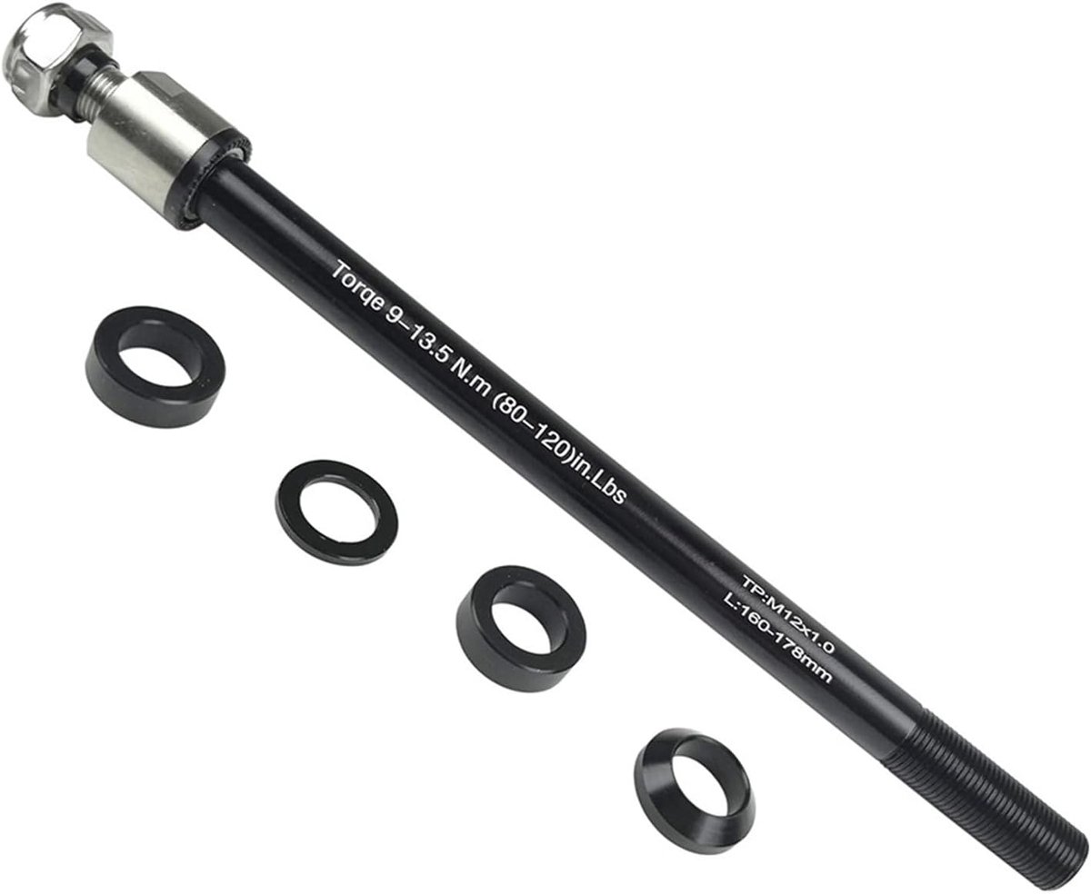 SnelShoppen - Thru-axle fietstrailer adapter M12x1.0, verstelbaar 160-178mm, geschikt voor 135/142/148mm, MTB en racefiets, voor eenvoudige trailerkop