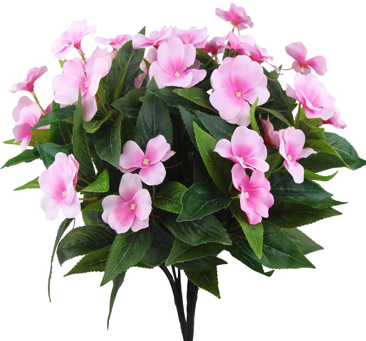 SnelShoppen - 2 Bundels Kunstbloemen - Kunstgeraniums - Zijde - UV-bestendig - Roze - Nep Geranium Bloemen - Decoratie voor Bruiloft, Huis, Balkon, Tu