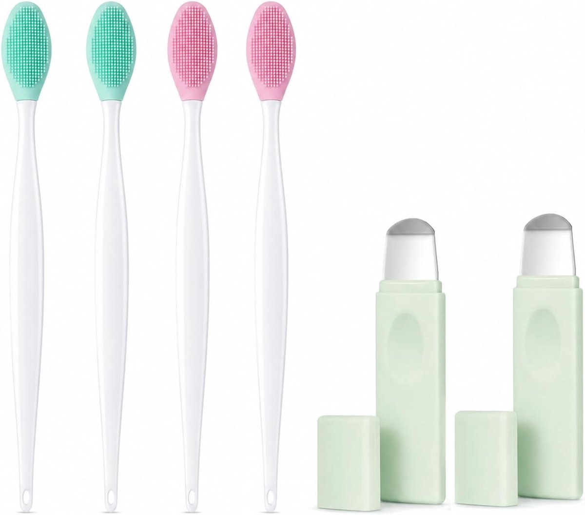 SnelShoppen - 6 Stuks Poriënreiniger Set, Mee-eterschraper en Siliconen Lippenborstel, Neusschraper voor Diepe Reiniging, Herbruikbaar Gereedschap voo
