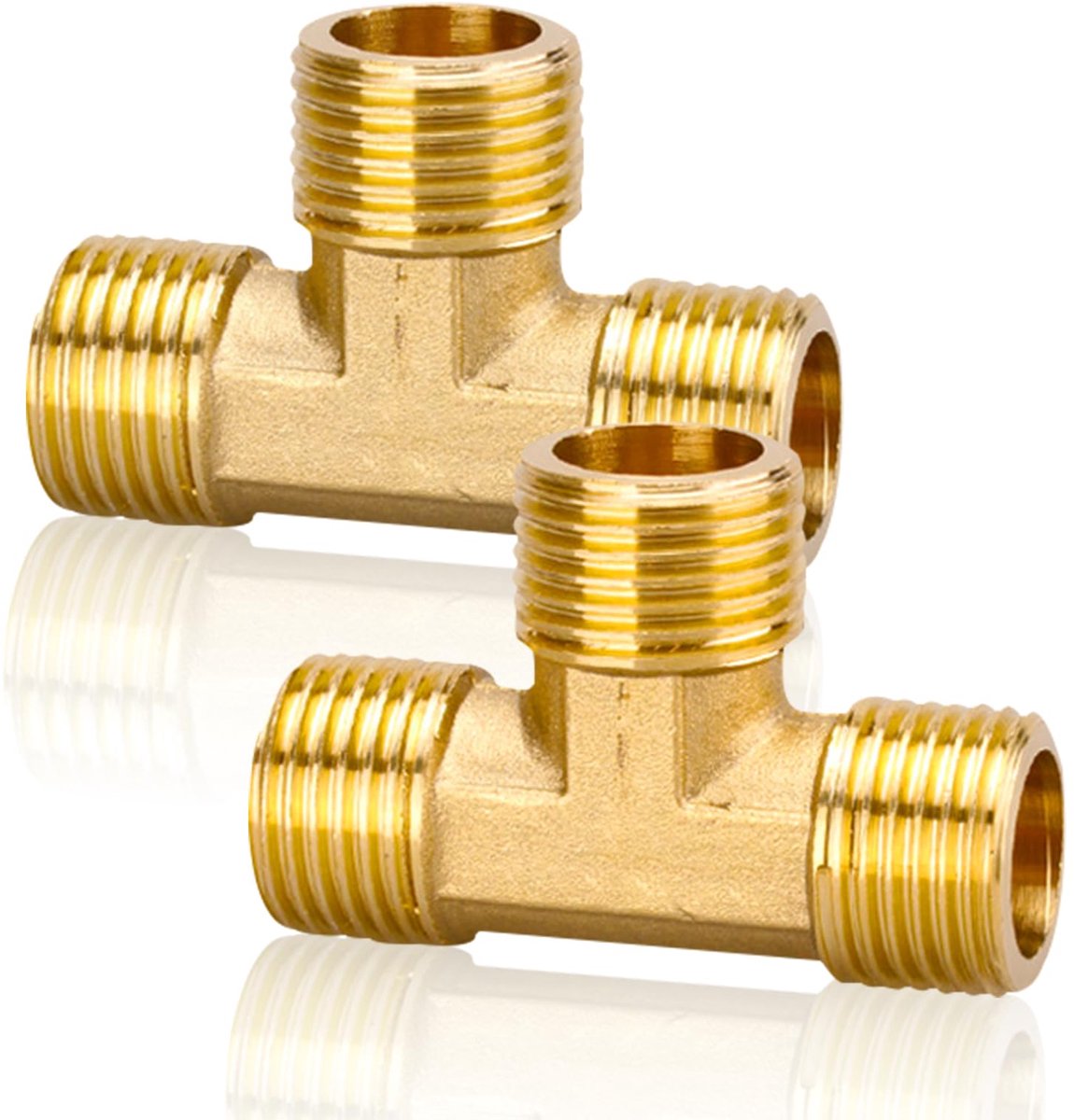 Dailygoods - T-Stuk Messing 1/2 Inch - 90° G1/2 Inch Verdeler voor Drinkwater