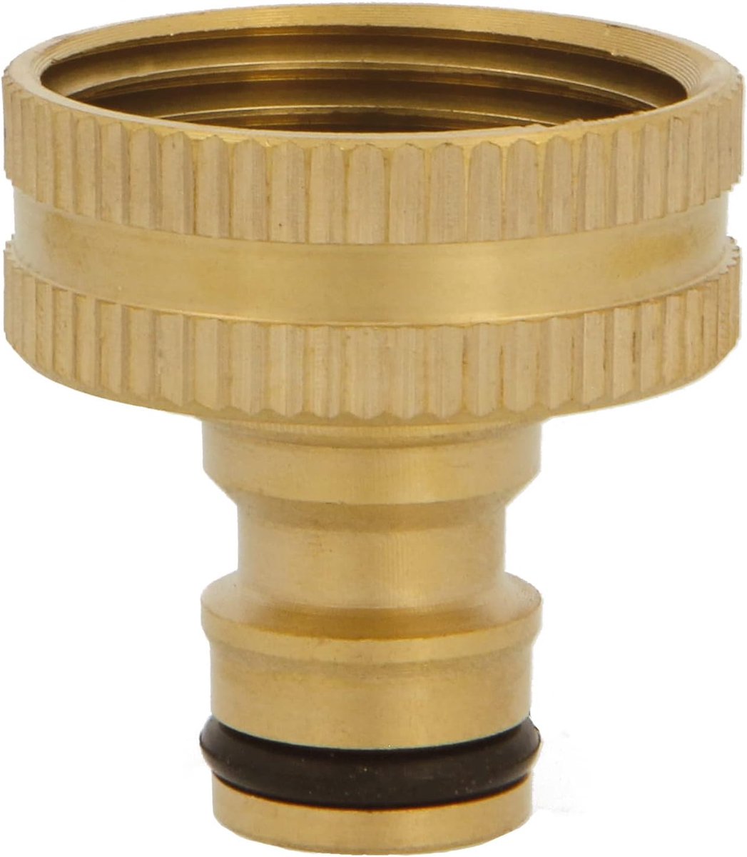 SnelShoppen - Male adapter voor kraan en tuinslang - 3/4" - Snelle en eenvoudige aansluiting voor water slangen - Draadverbinding - Messing - Mat