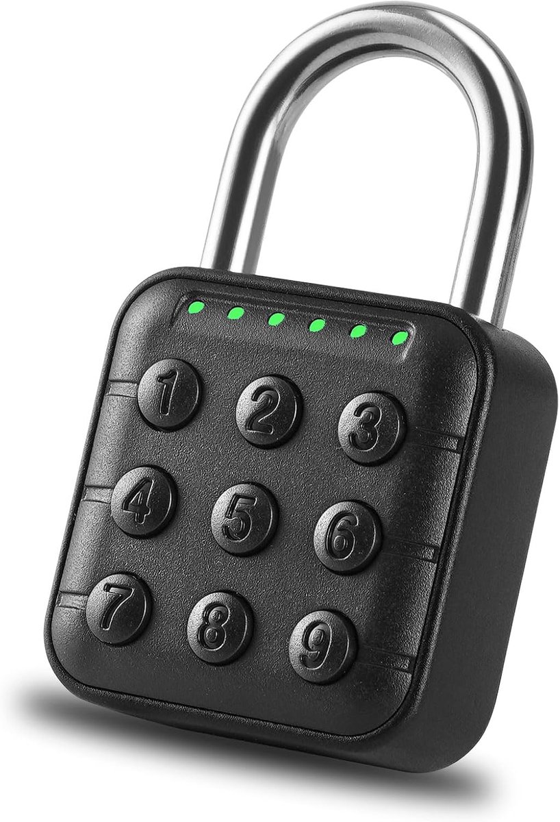 Combination Lock for Locker - 6-Digit Combo Lock Waterproof Smart Padlock for School Gym Lockers, Gates, Fence and Storage Unit (Black)