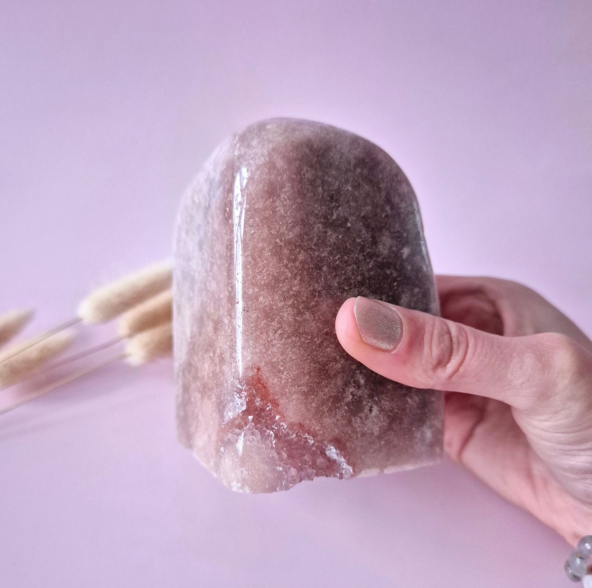 XL Edelsteen Druzy Pink Amethist Geode Freeform van 1000 gram Statement Piece