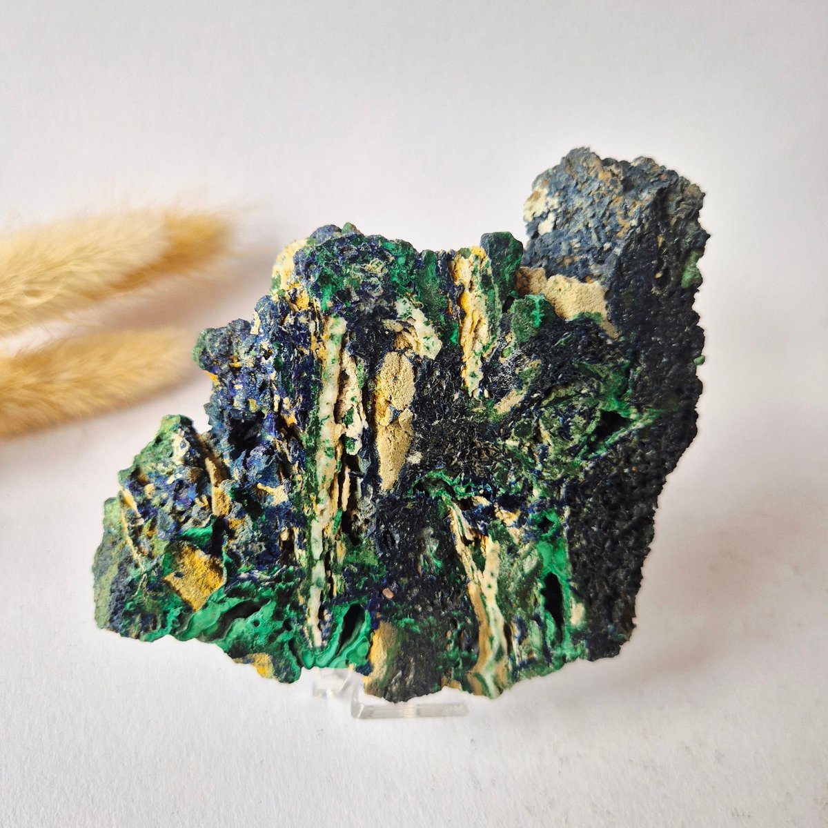 Azuriet met Malachiet Schijf 192g – Natuurlijk Mineraal Specimen