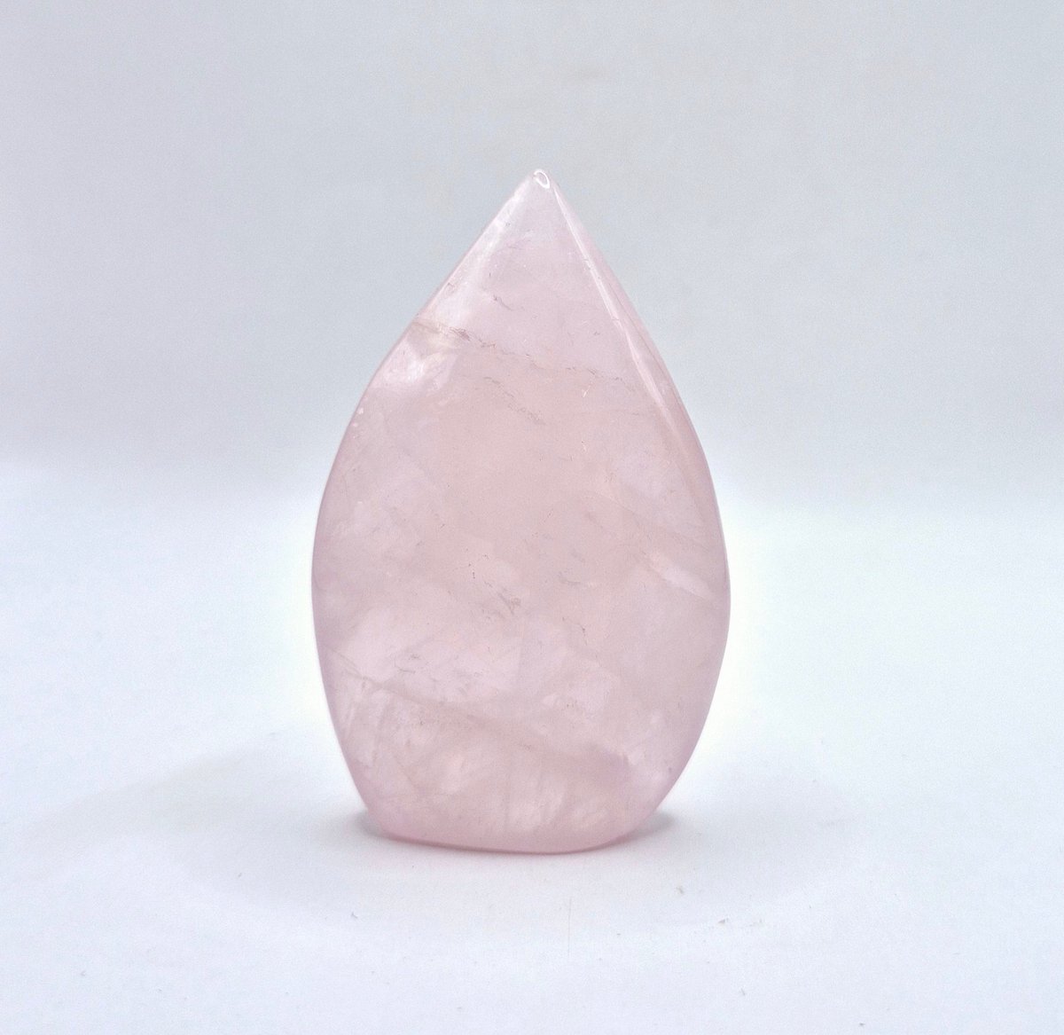 Rozenkwarts - Druppelvormige Drop Staande Edelsteen Kristal Flame Rose Quartz