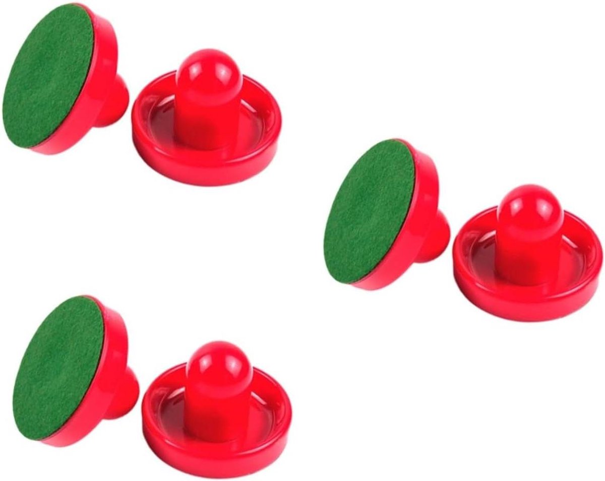 Airhockey Paddles - Putter Rackets - Tafelspellen - Ergonomisch Ontwerp - 6 Stuks - Rood