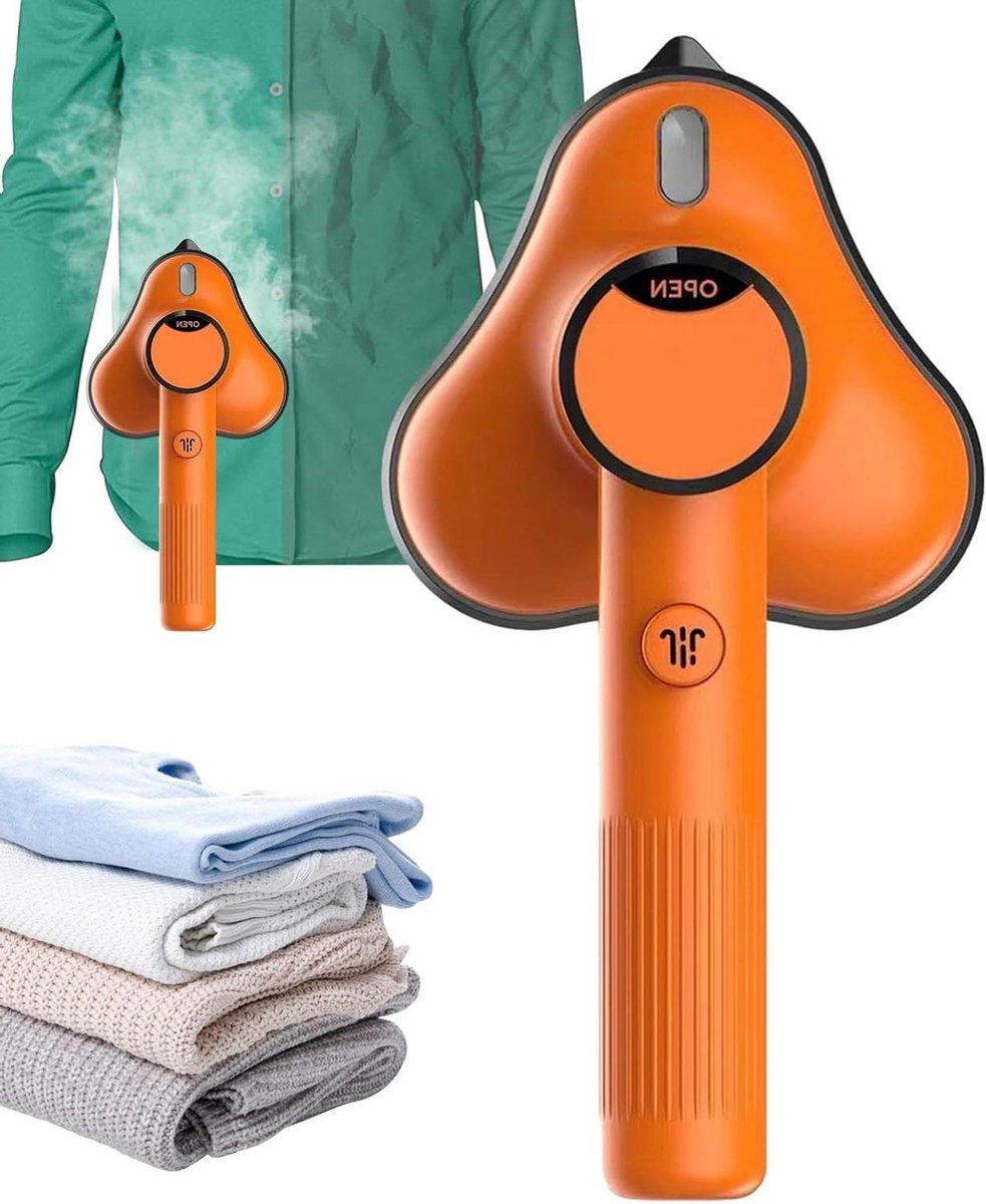Draagbare Strijkmachine - Reis Stoomstrijkijzer - Kleding Kreukvrij Maken - 360 Graden Strijken - 25x11 cm - Oranje