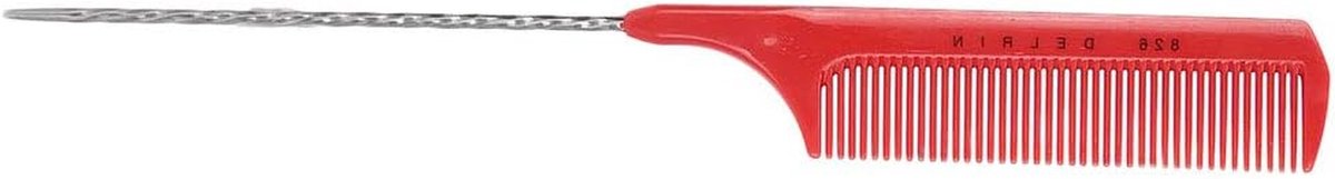 Haarkam met Puntstaart - Stylingkam Haar - Haar Stylen - Antislip Legeringstip - 21 cm Lengte - Rood