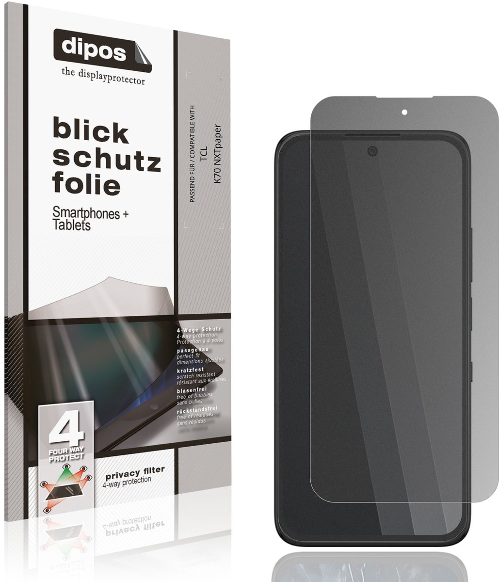 dipos – Matte Privacy Screenprotector geschikt voor TCL K70 NXTpaper | Anti-Spy Beschermfolie