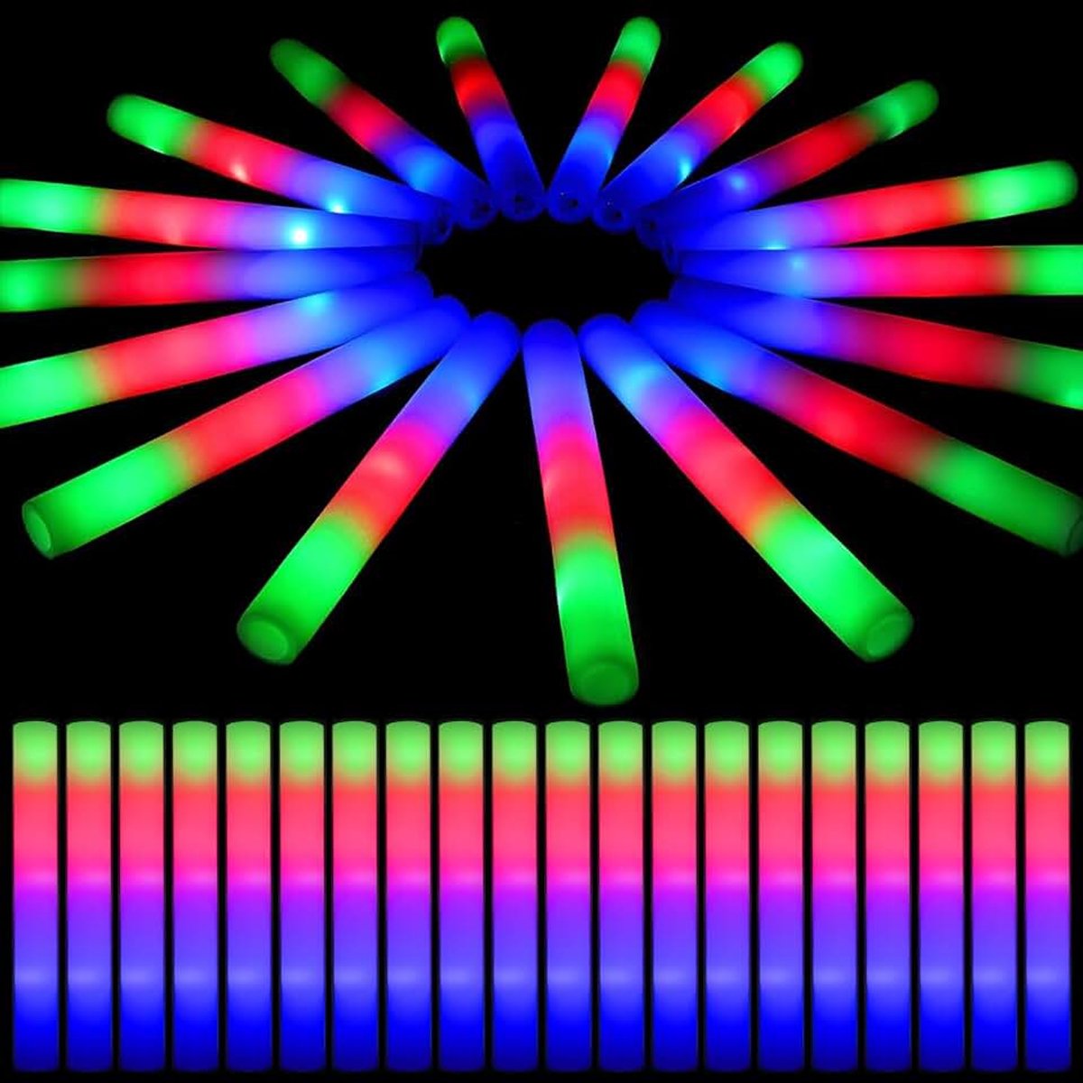 111 stuks led-lichtstaven, schuimstof, 3 verlichtingsmodi, lichtstaaf, led voor feestjes en bruiloften, kindvriendelijke led-staafjes, lichtwedel