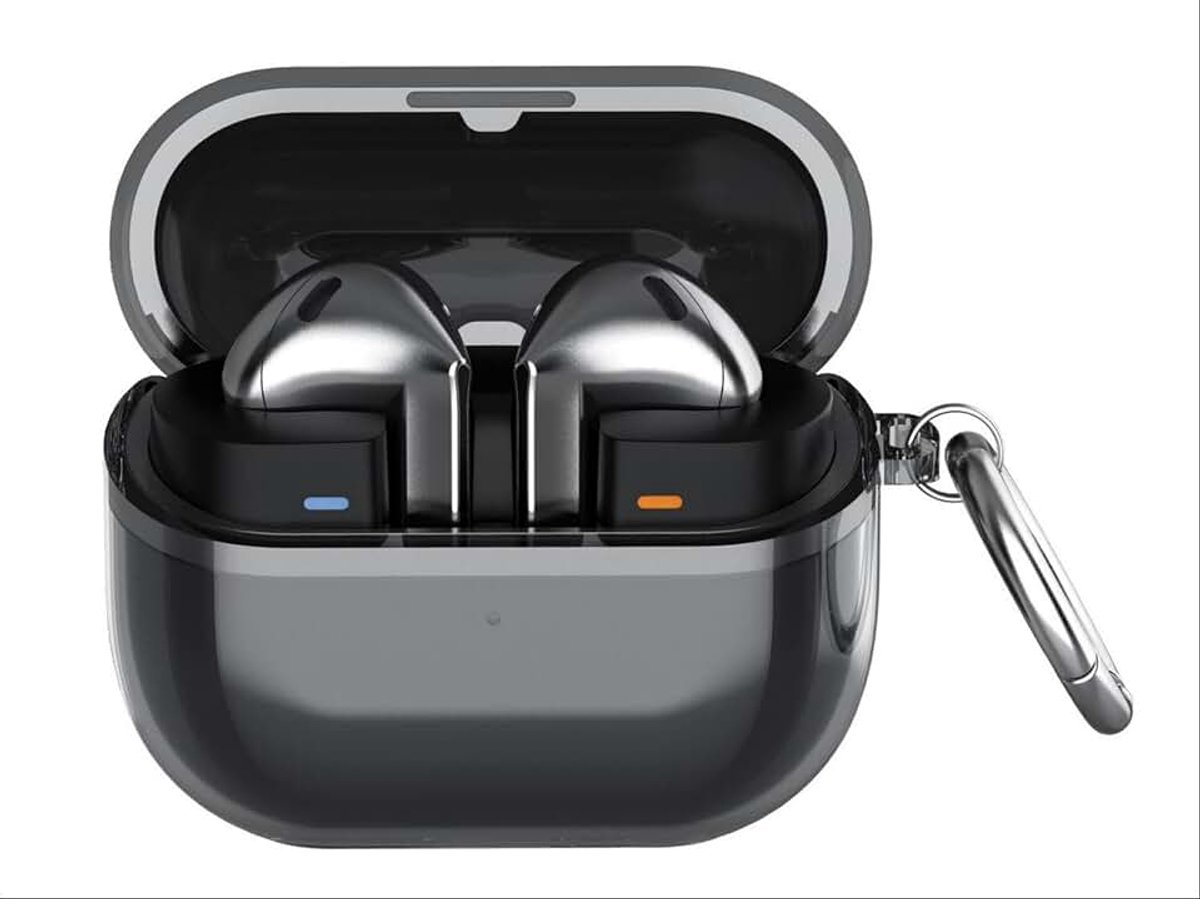 Transparante hoes voor Samsung Galaxy Buds 3/3 Pro, ultradun, zachte hoes, slim fit, anti-val, niet gemakkelijk vuil - transparant zwart
