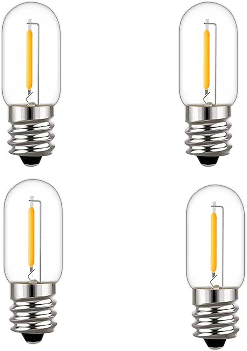 E14 LED 0,6 W gloeilamp T16 kleine E14 COB warm wit 2200K mini vintage kandelaar lamp 0,6 W vervangt 6 watt voor nachtlampje, tafellampen, zoutlampen, 220 V-240 V (2)