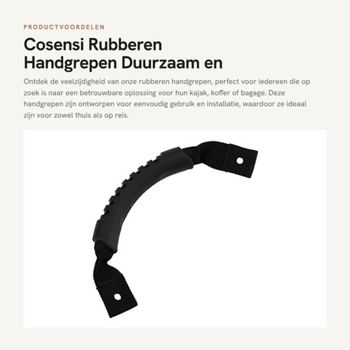 Rubberen Handgrepen - Duurzaam en Eenvoudig te Installeren - Antislip Comfort - Voor Kajaks en Koffers - Reserveaccessoire voor Thuis