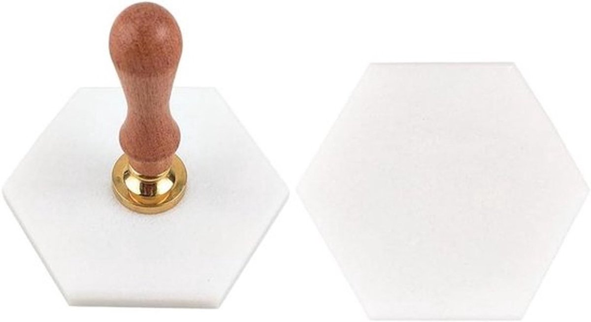 - Zeshoekige marmeren onderzetter - Bekermatten - Natuurlijke marmeren steen - Drinken - Antislip - Keramische - Elegante - Duurzame - Desktopbescherming - Koffieglas - Geschikt voor - Witte - Model