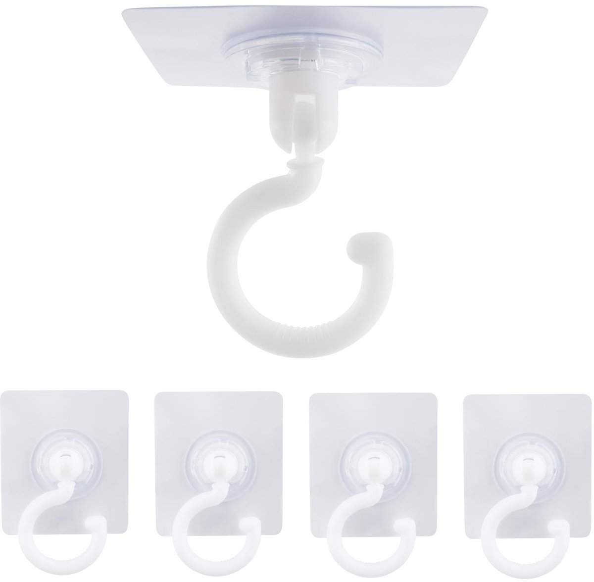 Haken, extra sterk, 5 stuks haken, zelfklevend, magische haken, transparant, wandhaken, zelfklevend, haak zonder boren, kleefhaken, plafond voor badkamer, keuken, kantoor, slaapkamer