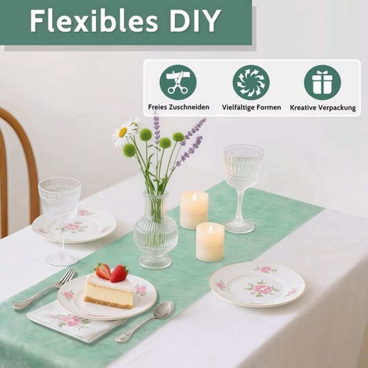 tafelloper, tafellint, 0,3 × 25 m, 30 g/m², rood, wegwerpbare niet-geweven tafelkleedrol, bruiloft, verjaardag, feest, decoratie
