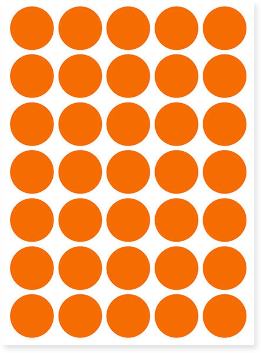 20 vellen rond zelfklevend papier van 10 mm – 10 kleuren, 4008 stippen | Zelfklevende stiften,oranje kleur,25MM