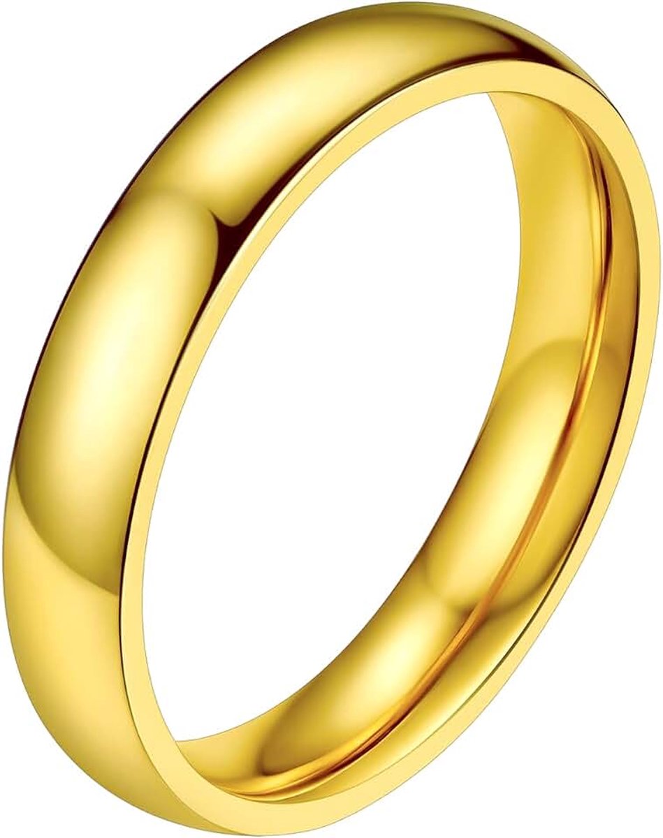 Ring in roestvrij staal/goud geplaatst voor mannen vrouwen, eenvoudige ring alliantie van 2mm/4mm/6mm/8mm - maat 47/49/52/54/57/59/62/64/67/69