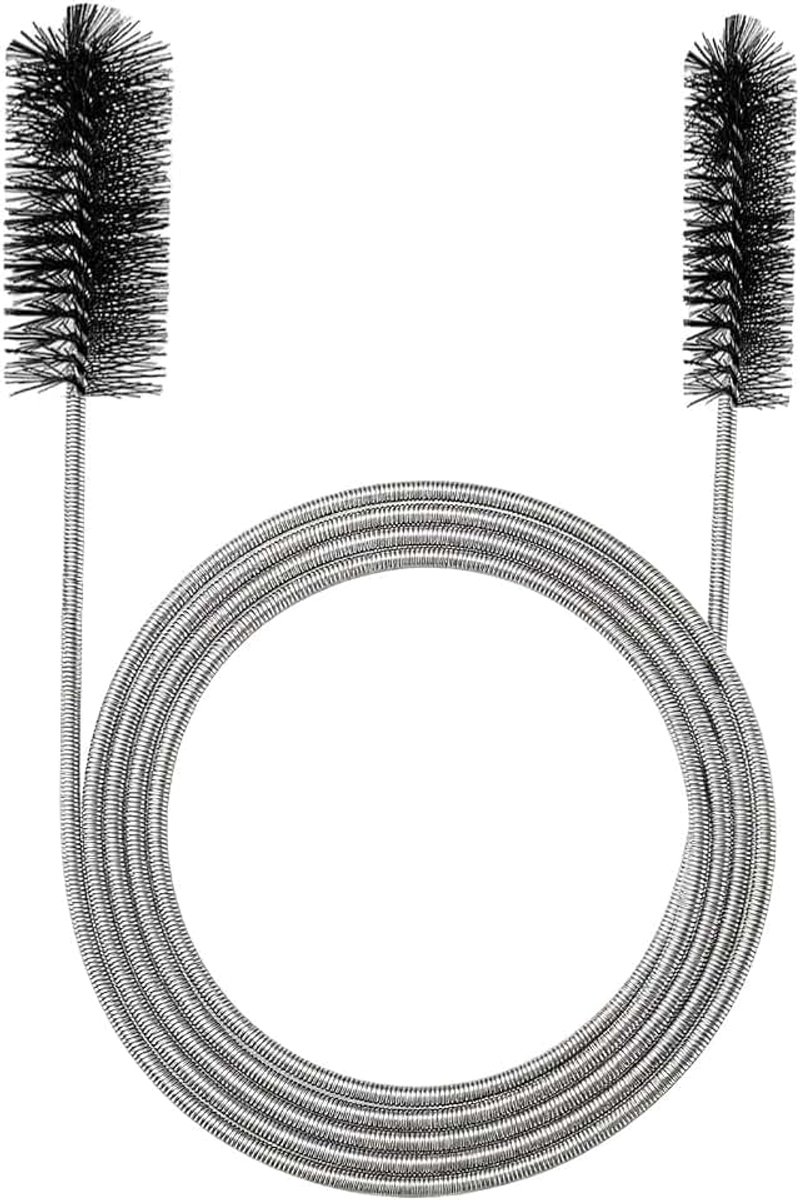 200 cm, kleine borstel, lang, spoelbak, reinigingsborstel, flexibel, tweecephalig, fijne borstel, reinigingsborstel voor afvoer