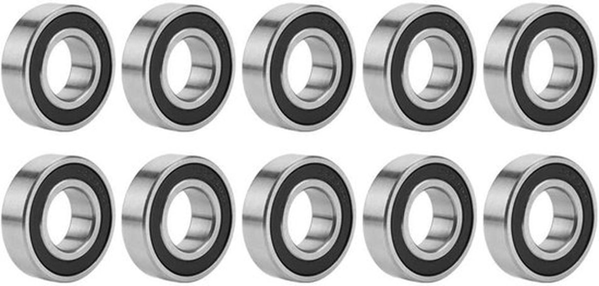 Diepgroefkogellagers 17mm*35mm*10mm - Set van 10 stuks, Rubber Verzegeld