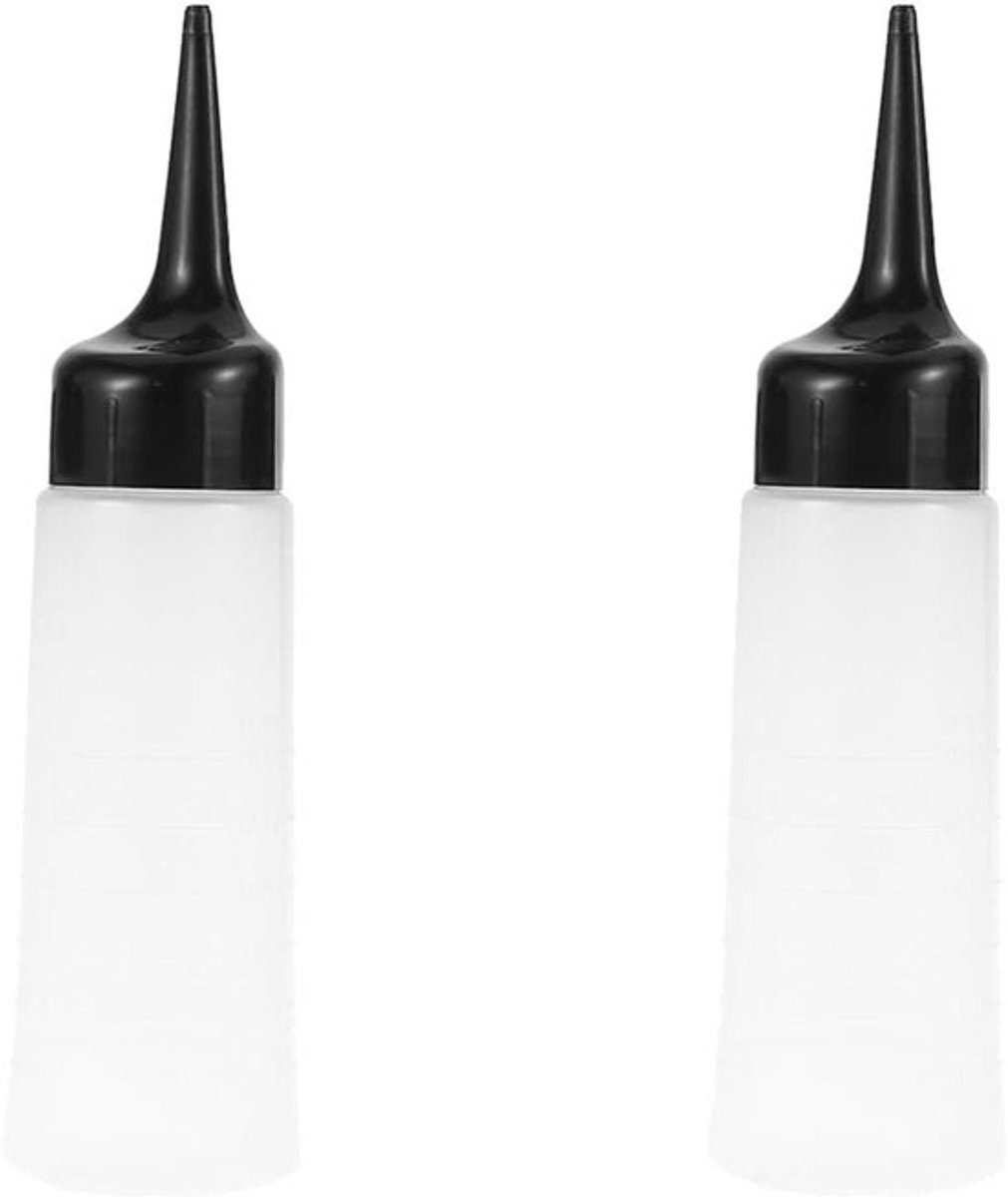 2 Stuks Kleine Flesjes voor Schoonheidssalon, Schuine Mond Applicator voor Haarverf en Reiniging, Ideaal voor Permanent en Kleurbehandelingen
