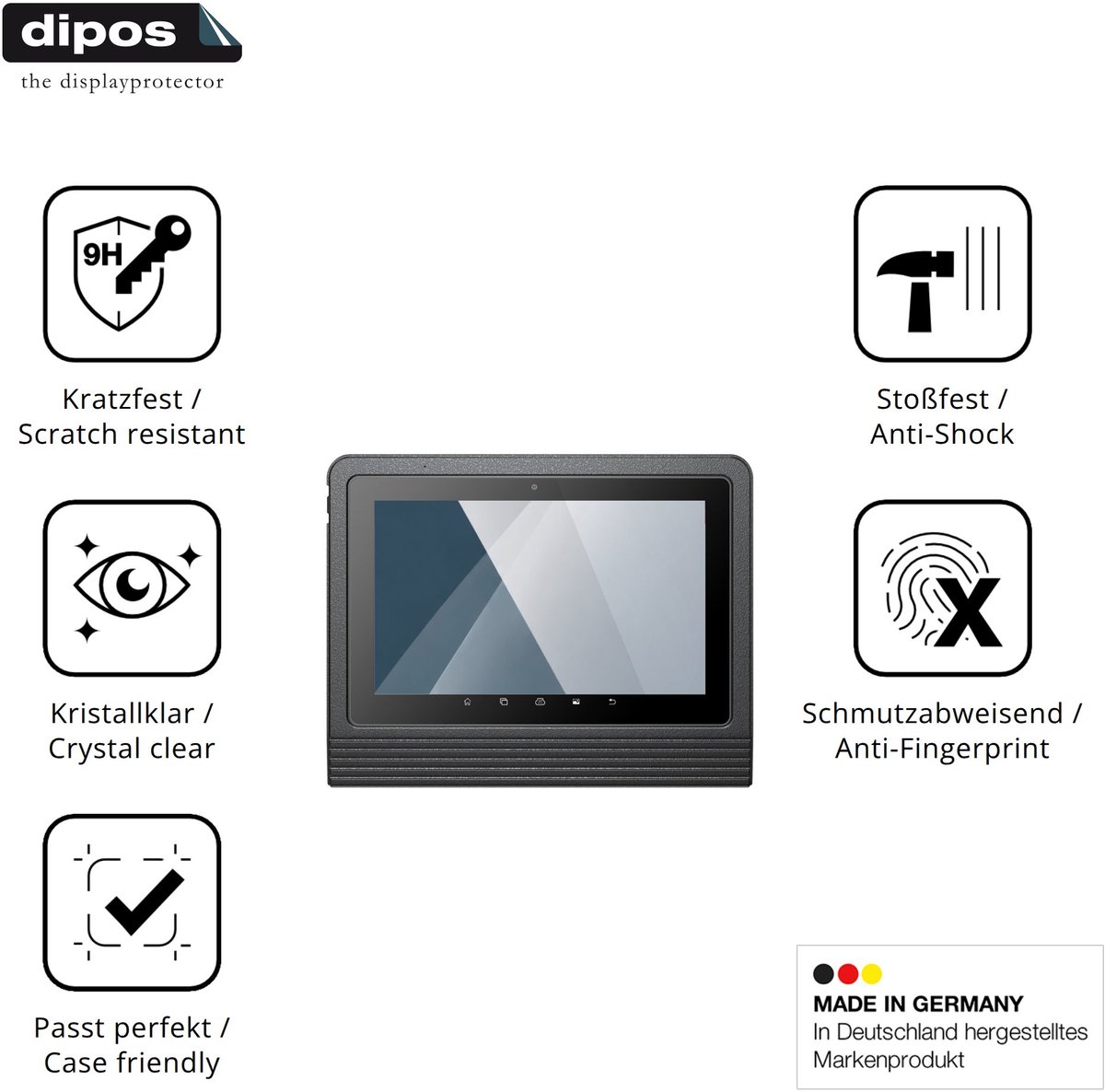 dipos – 2x Pantserfolie geschikt voor Launch X431 PROS V5.0 | 9H Screenprotector