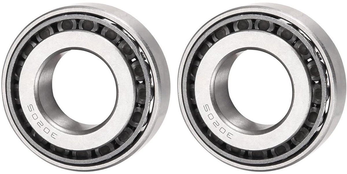 Conische rollagers, 2 stuks, chroomstaal, kegel- en bekerset voor tuinmachines en auto's, 25 mm x 52 mm x 15 mm