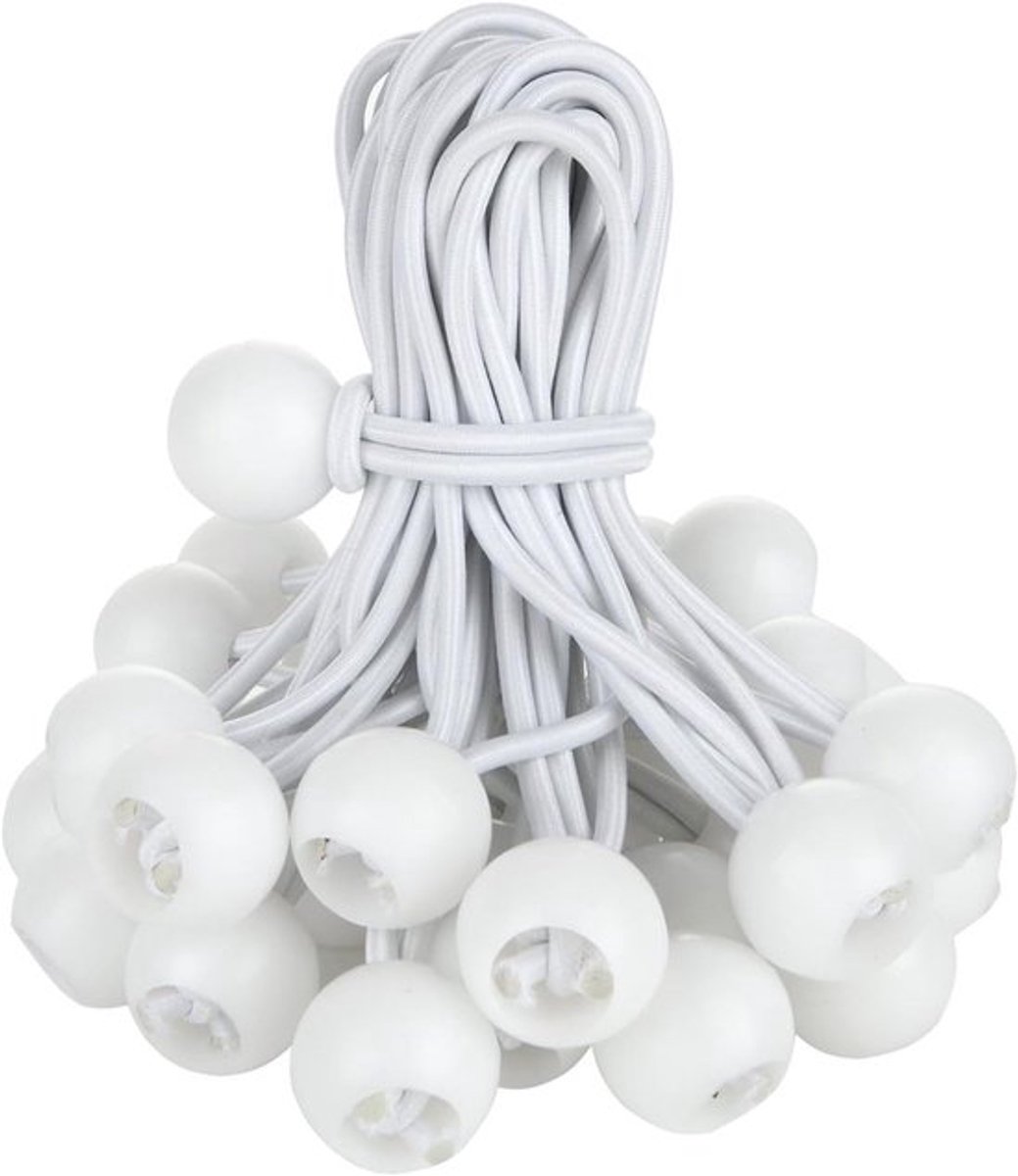 75 Stuks Elastische Rubber Spanners met Bal voor Zeil, Camping, en Tuin Gebruik - 120mm Tensioners voor Doeken en Posters