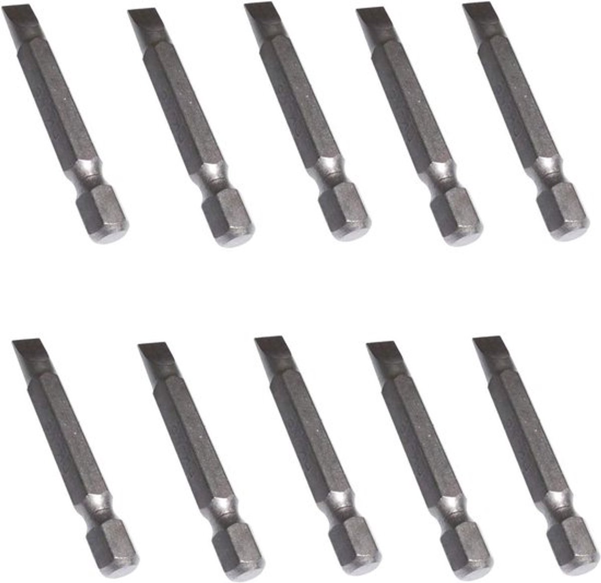 Set van 10 sleuf schroevendraaier bits SL3 1/4x50mm - Handig gereedschap voor klussen - Duurzaam materiaal