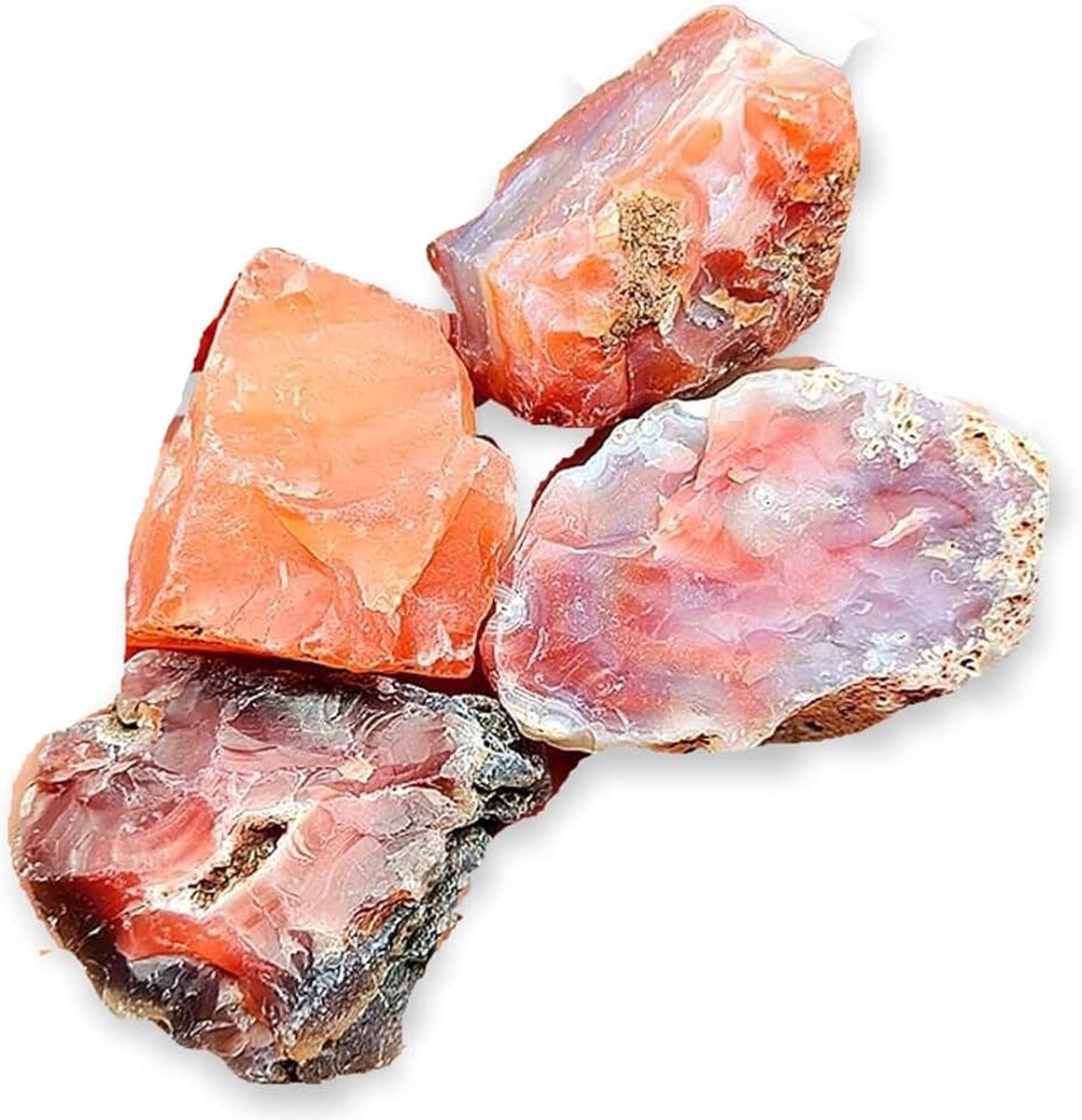 - Natuurlijke ruwe steen voor helende steen Reiki-meditatie (CORNIOLA rauw 100-200 g)
