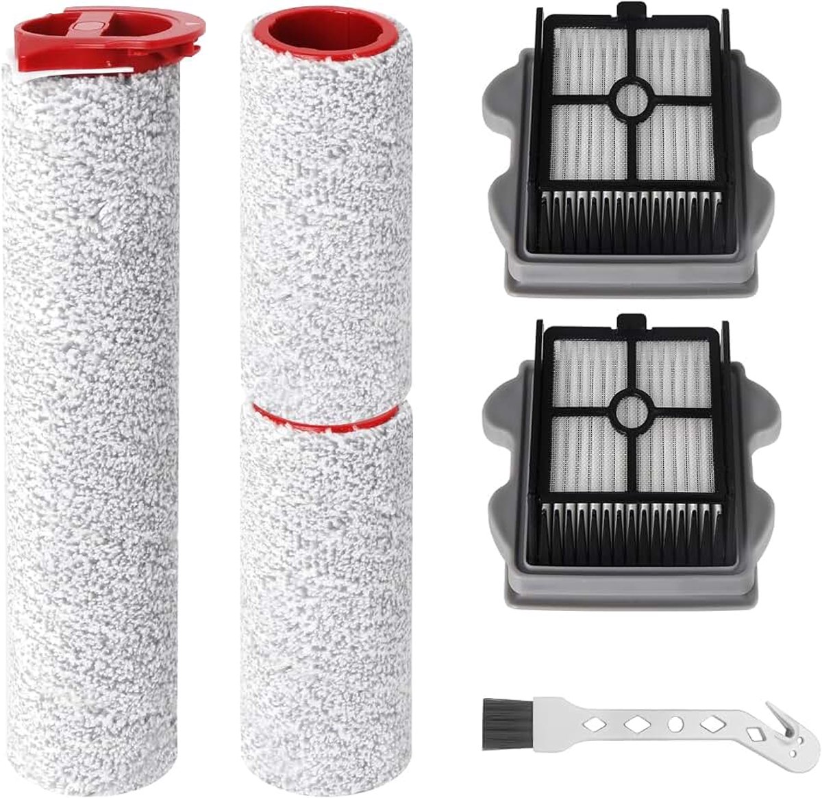 Borstelroller en filter accessoireset voor Roborock Dyad Pro/Dyad Pro Combo nat en droogzuiger, reserveonderdelen (3 borstels, 2 filters, 1 reinigingsborstel)