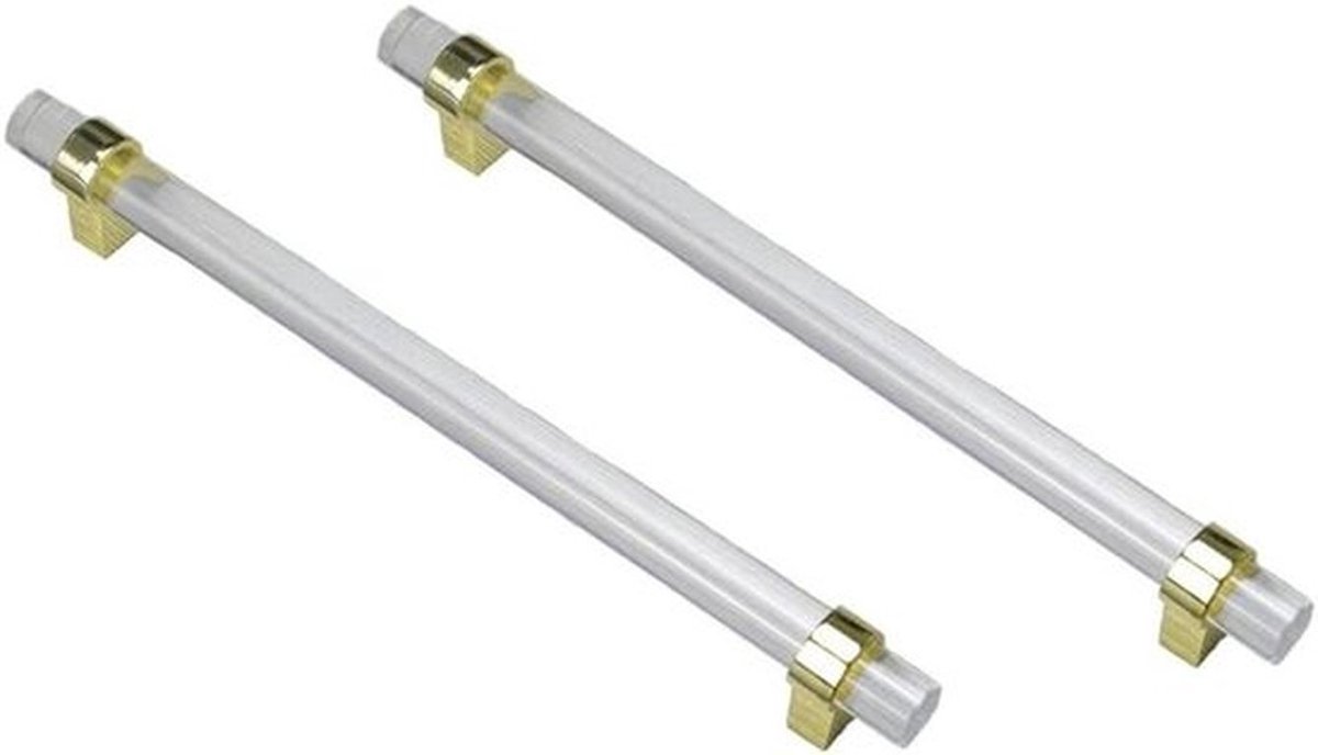 Moderne Keukenladen Handgrepen met Transparante Knoppen - 2 Stuks - Duurzaam Zinklegering en Acryl voor Keukenkasten - 192mm