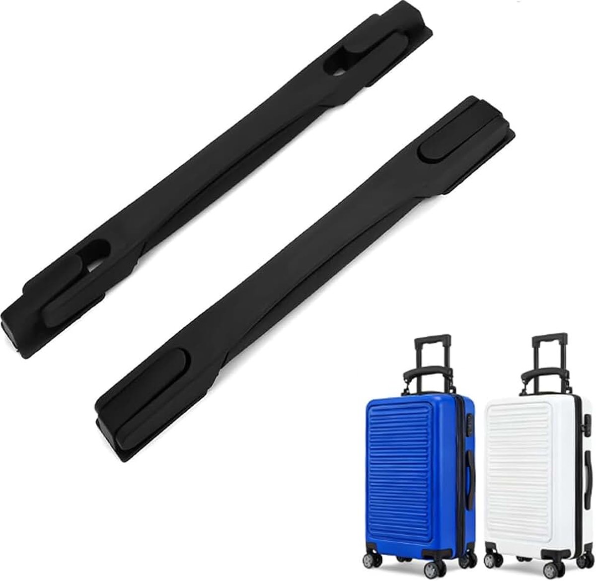 2 stuks koffergreep, vervanging kunststof, zwart, bagagegreep, bagagegreep voor koffer, reiskoffer, bagagekoffer, gereedschapskoffer