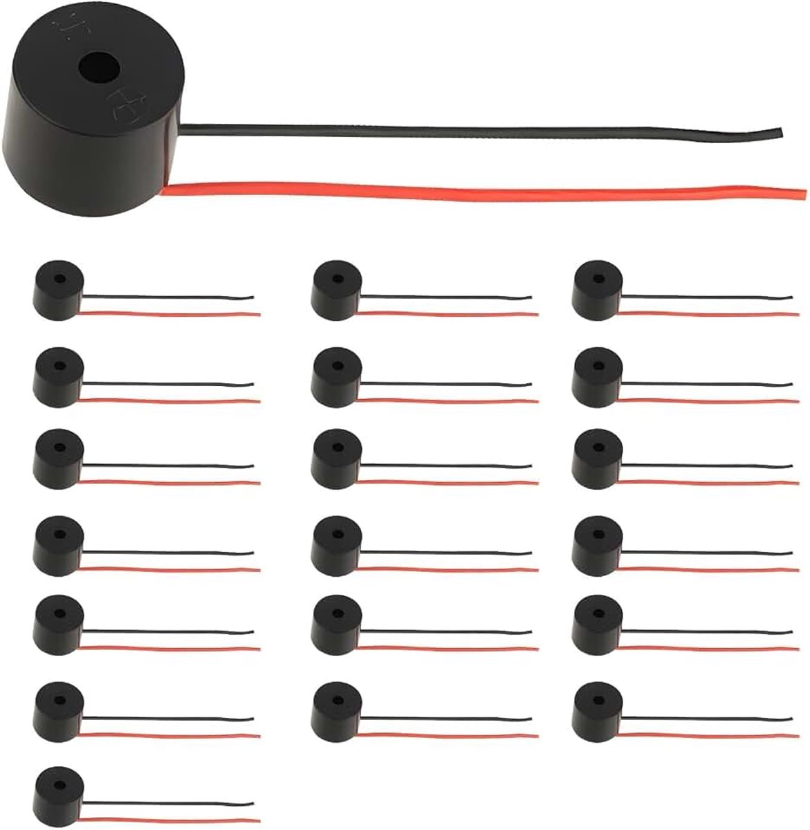 20 Stuks Elektronische Zoemer, 3-12 V, 90 DB, Geluidszoemer Voor Alarmen En Elektronisch Speelgoed, Kabellengte 5.3 Mm, Zoemer, Geluidsmateriaal, ABS, Zwart, Zoemer, 12 V, Duurzaam En Milieuvriendelij