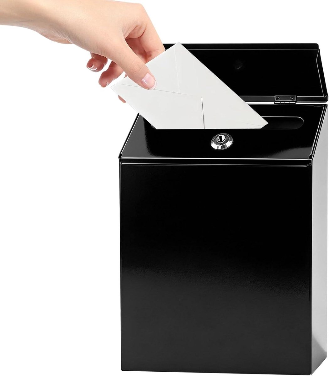 Wandbrievenbus Metaal - Brievenbus met slot - Post Ontvangen - Robuuste ijzeren constructie - 22 x 65 x 29 cm