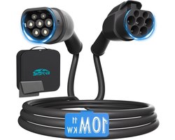 EV Oplaadkabel - Verlengkabel Auto - Elektrisch Laden - Veiligheidsslot - 10 Meter - Zwart
