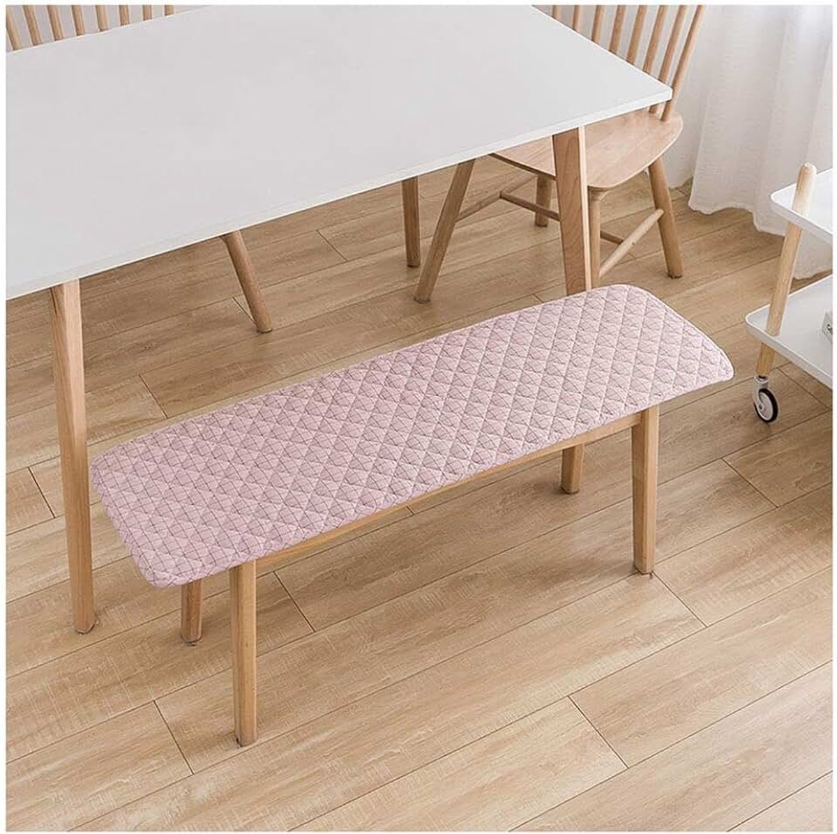 Wangk bank zitkussen Tuin Bank Kussen 3 Zitplaatsen Outdoor/Kussen Patio Meubels Pad Not-slip Seat Pad Dikken Bench Pad Voor Indoor Outdoor Tuin Bank Patio Pad -Roze 120 × 30 cm (47 × 12in)