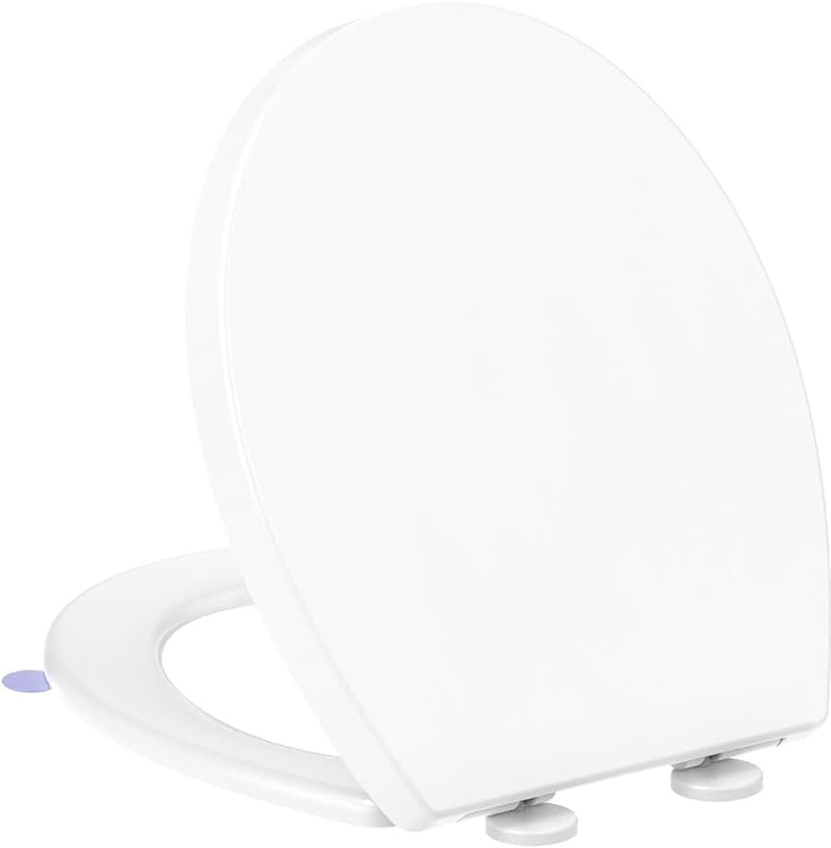 Toiletbril met softclosemechanisme - witte O-vormige touletzitting met langzame sluiting en snelsluiting, verstelbare scharnieren, eenvoudig schoon te maken en eenvoudig te installeren