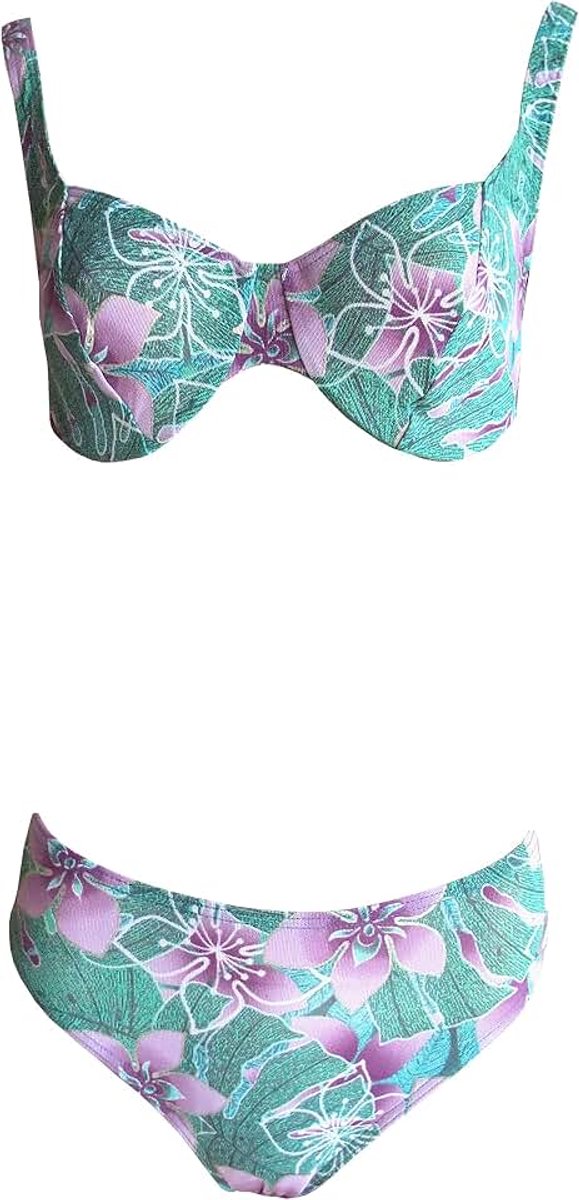 Tan Thru beugelbikini 121083 in groen/paars of blauw/roze, groen, 38