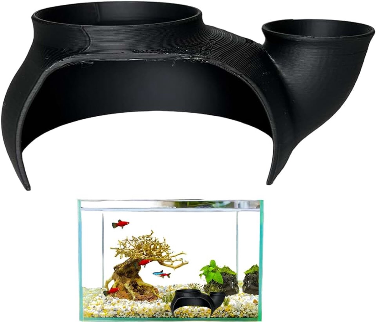 Visgrot voor aquarium, 3D-bedrukte fokschuilplaats - aquariumtunnel, voor het verbergen van onderwater Betta Guppy Meerval Reptiel Heremietkreeft Krab Terrarium