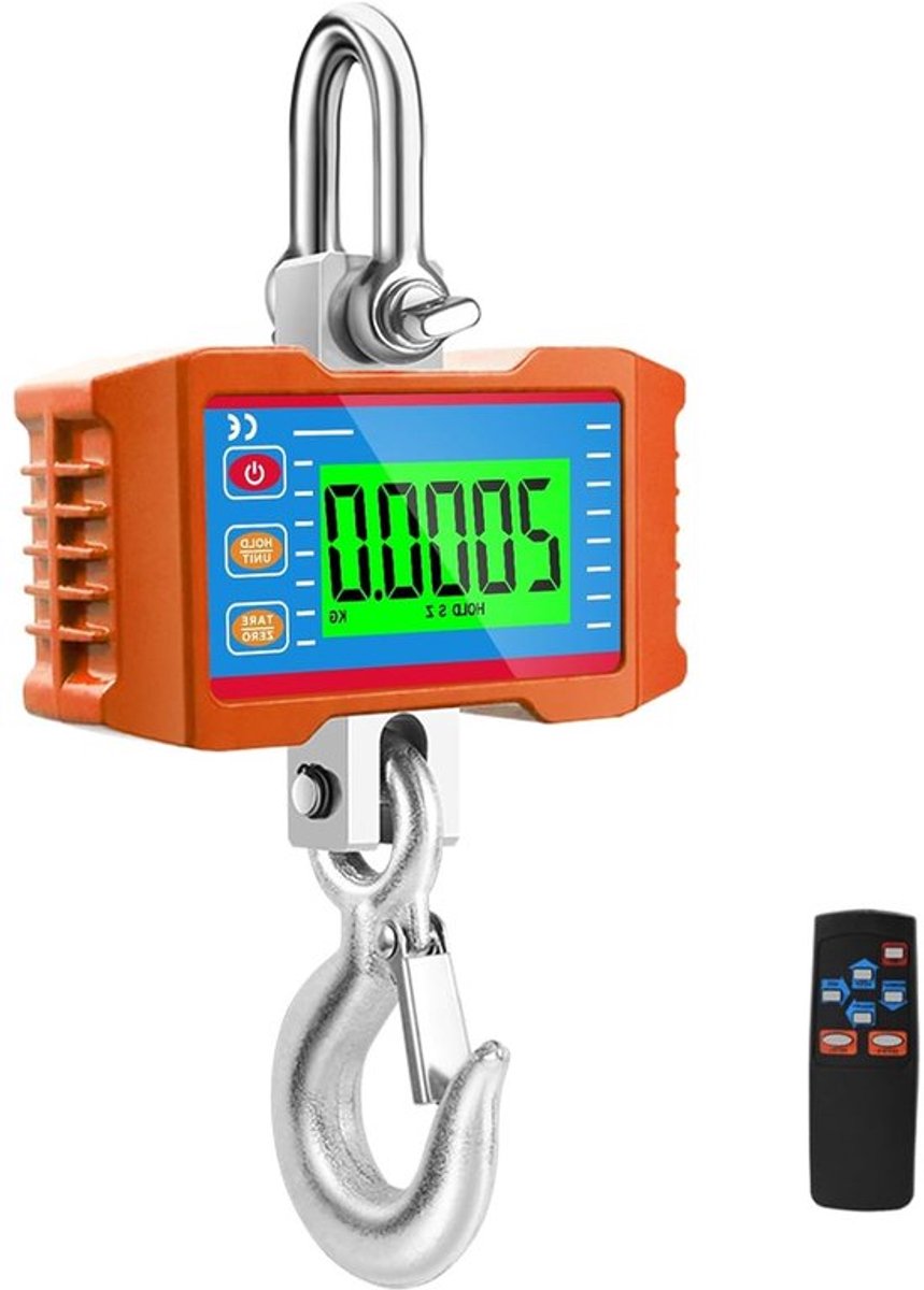 Digitale Hangweegschaal tot 2000 kg, LCD Display, Draagbaar en Elektronisch, Ideaal voor Industrieel Gebruik en Precisieweegtoepassingen
