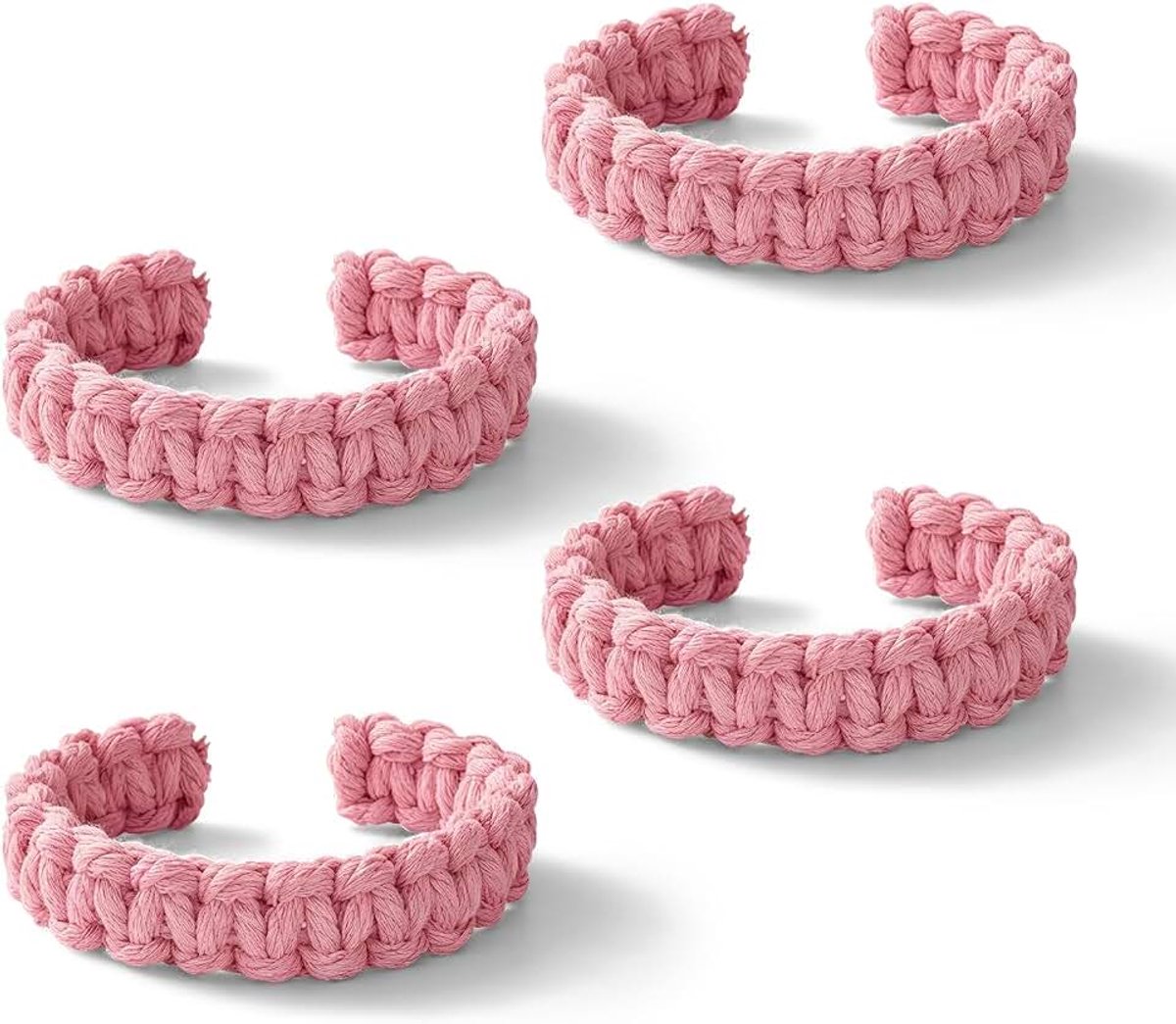 Gordijnhouder gordijnen voor gordijnen touw Tiebacks roze | Boho gordijnhouder van gevlochten touw, zonder boren, voor gordijnen in de woonkamer, slaapkamer, kantoor en buiten