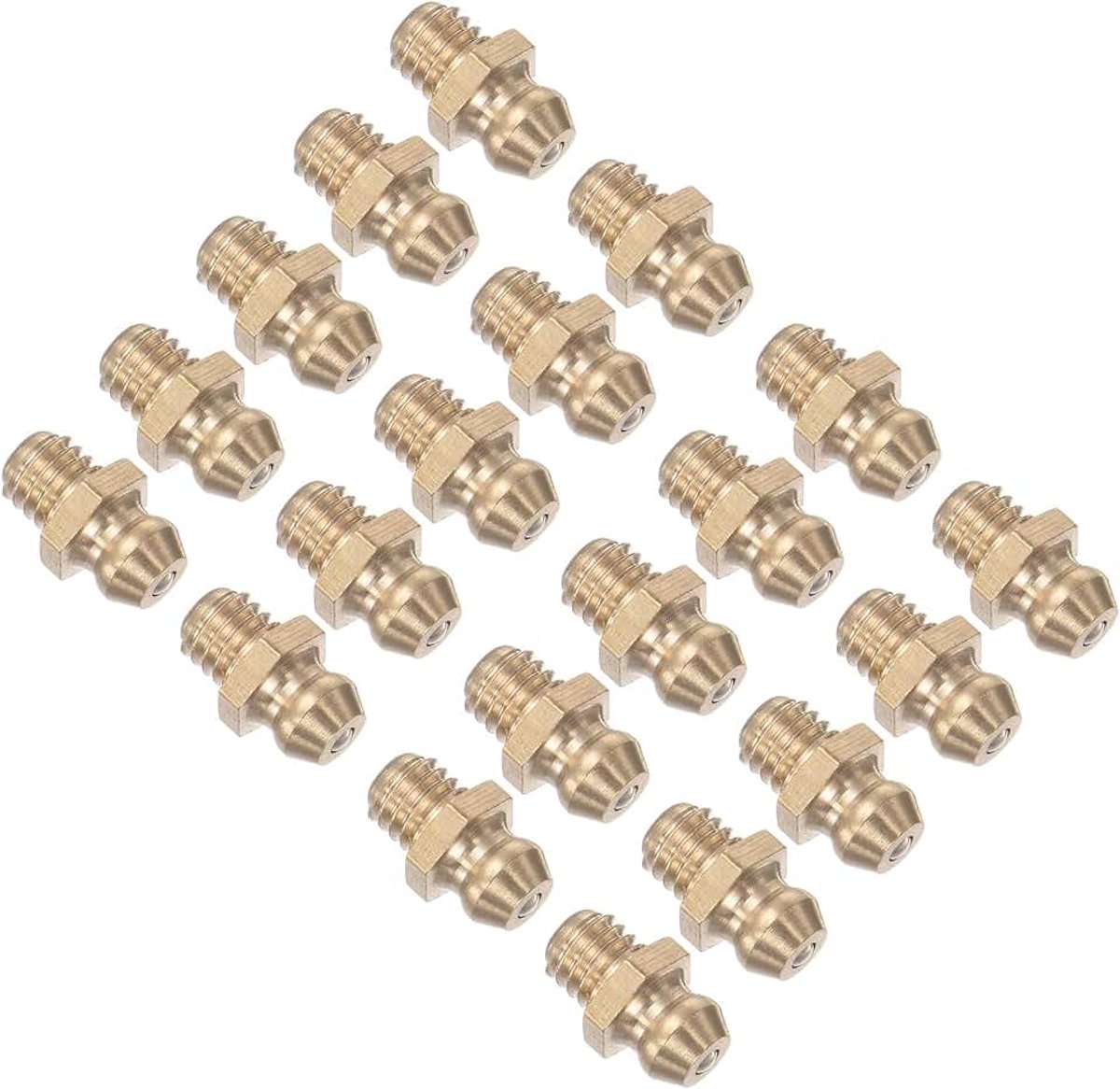 Rechte vetfitting, | M6x1mm metrisch | Hydraulische vetnippel - (Toepassingen: voor het vervangen van ontbrekende of gebroken oliefitting), 20-delig